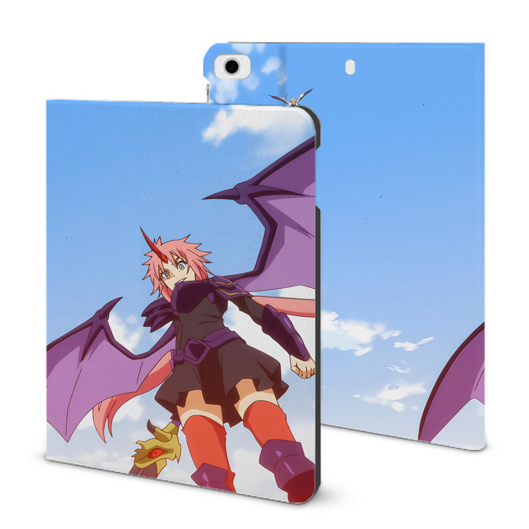 （画像用） 転スラ Regarding Reincarnated to Slime IPad ケース ブック型 PUレザー TPU 耐衝撃 軽量 薄型 ペン収納なし 全面保護 IPad 各モデル対応